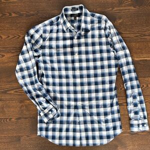Banana Republic Navy and White Plaid Shirt